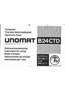 Unomat 24 B-CTD manual. Camera Instructions.